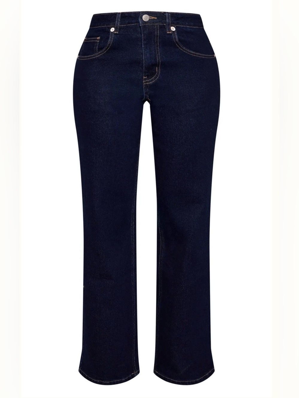 NWT PrettyLittleThing Dark Blue Wide Leg Jeans size Petite 2